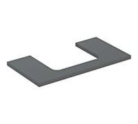 Geberit Plaque de lavabo ONE – découpe centrale, pour lavabo à poser, 90×3×47 cm, laque de lave mate