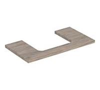 Geberit Plaque de lavabo ONE découpe au centre pour lavabo à poser 90x3x47 cm noyer hickory/mélamine