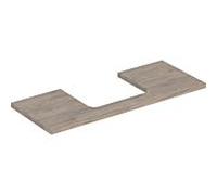 Geberit One plan de lavabo 505285006 120 x 3 x 47 cm, structure en noyer hickory/mélamine, découpe au milieu