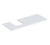 Geberit Plaque de lavabo ONE – découpe à gauche, 120×3×47 cm, blanc laqué mat