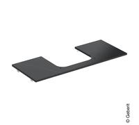 Geberit - Plaque de lavabo ONE, grès cérame 120x2x47 cm, découpe centrale, marbre noir mat