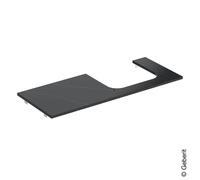 Geberit Plaque lavabo ONE à poser, découpe droite, grès cérame 120×2×47 cm, aspect marbre noir/mat