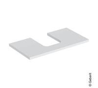 Geberit Plaque de lavabo ONE - découpe centrale, pour lavabo à poser, 90x3x47 cm, blanc laqué mat