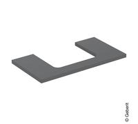 Geberit Plaque de lavabo ONE – découpe centrale, pour lavabo à poser, 90×3×47 cm, laque de lave mate