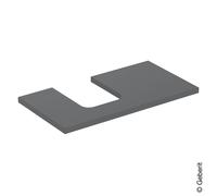 Geberit Plaque de lavabo ONE 90×3×47 cm – découpe à gauche – laque de lave matte – 505.293.00.3