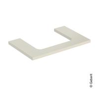 Plaque de lavabo Geberit ONE, découpe au centre, pour lavabo à poser, 75x3x47cm, 505282004, Couleur: laquÃ© gris sable brillant - CM