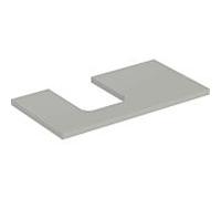 Plaque de lavabo Geberit ONE, découpe à gauche, pour lavabo à poser en forme de coupe, 90x3x47cm, 505293007, Couleur: greige laqué mat - CM