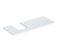 Plaque de lavabo Geberit ONE, découpe à gauche, pour lavabo à poser en forme de coupe, 120x3x47cm, 505.295.00., Coloris: laqué blanc brillant - 505.295.00.1