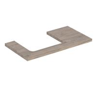 Geberit One plan de vasque 505303006 90 x 3 x 47 cm, structure en noyer hickory/mélamine, découpe à gauche