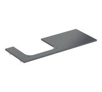 Geberit ONE Plaque de lavabo, découpe à gauche, pour lavabo à poser, grès cérame, 120x2x47cm, 505.135.00.2, Couleur: aspect marbre noir/mat