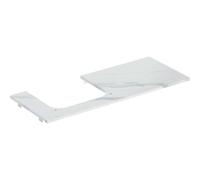 Geberit Plaque de lavabo ONE - découpe à gauche, grès cérame, 120×2×47cm, aspect marbre blanc mat