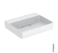 Geberit Vasque à poser One 505023001 50cm sans trou ni trop-plein KeraTect blanc couvercle brillant