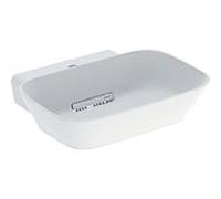 Geberit Vasque à poser One 505053001 – 50 cm, trou robinet au centre, sans trop‑plein, blanc mat