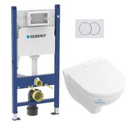 Pack bâti-support Duofix + Plaque de commande + Fixations murales + Cuvette suspendue + Abattant (O.NOVO49GEB3)