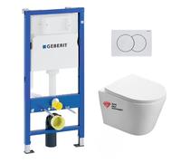 Geberit - Pack WC suspendu complet avec bâti-support Geberit et WC Swiss Aqua Technologies Infinitio, 48 cm, sans bride