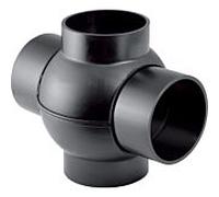 Geberit Pe double embranchement sphérique 367285161 DN 100/100, 88,5 degrés, connexions 180 degrés, PE-HD