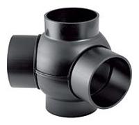 Geberit Pe double embranchement sphérique 367385161 DN 100/100, 88,5 degrés, connexions 135 degrés, PE-HD