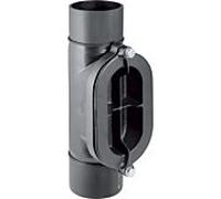 Geberit Pe pièce de nettoyage 368454161 DN 125, 90 degrés, avec ouverture de service ovale, PE-HD