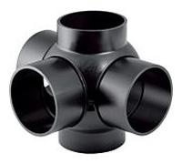 Geberit Pe triple embranchement sphérique 367605161 DN 100/100, 88,5 degrés, connexions 90 degrés, PE-HD