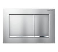 Geberit Plaque de commande Omega30, pour rinÃ§age 2 volumes, Coloris: chromÃ© mat, revÃªtement easy-to-clean / chromÃ© brillant - 115.080.JQ.1