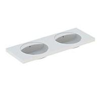 Geberit Preciosa double vasque 133220600 blanc avec KeraTect, sans trou pour robinetterie, avec trop-plein