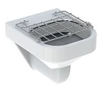 Geberit Publica bec mural 201680600 40 x 37 x 49 cm, avec grille pliante en acier inoxydable, blanc KeraTect