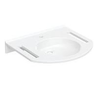 Geberit Publica lavabo 402160016 60 x 55 cm, avec trou pour robinetterie, sans trop-plein, avec découpes, sans obstacle, blanc -alpine