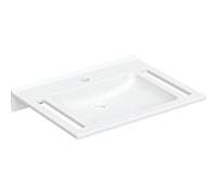 Geberit Publica lavabo 402170016 70 x 55 cm, avec trou pour robinetterie, sans trop-plein, avec découpes, sans obstacle, blanc -alpine