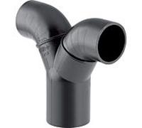 Geberit raccordement double Pe 363472161 DN 56/50, 90Grad, PE-HD, pour manchon