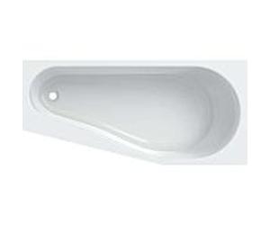 Geberit Renova baignoire 657261000 160 x 75x 43 cm, pentagone, gauche, sortie côté pied, blanc