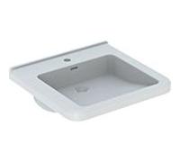 Geberit Renova Comfort lavabo 128555000 55 x 52,5 cm, blanc, avec trou pour robinetterie et trop-plein