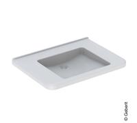 Geberit Renova Nr. 1 Comfort lavabo, encastrable, 750x550 mm, sans percement pour robinetterie, sans trop-plein, blanc, 128576600, Couleur: Blanc, avec KeraTect