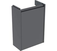 Meuble vasque Geberit Renova Compact 504081JK1 1 porte, structure/façade en lave/laqué mat soyeux, largeur 41,2 cm