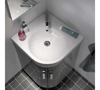 Geberit lavabo Renova Compact 226150000 blanc, longueur de pied 50cm, modèle d'angle