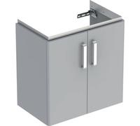 Geberit Renova Compact meuble sous lavabo, avec deux portes, 59,7x60,3x36,7cm, gris clair, 501.926.42.1