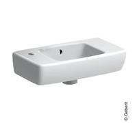Geberit Lave-mains saillie raccourcie Renova Compact 501731011 – 45x25 cm, tablette à droite, blanc