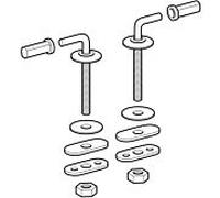 Geberit Renova jeu de charnières 598165000 fixation par le bas, acier inoxydable, pour siège WC