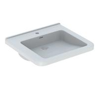Geberit Renova Nr. 1 Comfort, lavabo avec encastrement, 600x550 mm, avec percement pour robinetterie, avec trop-plein, blanc, 128660600, Couleur: Blanc, avec KeraTect