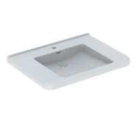 Geberit Renova Nr. 1 Comfort lavabo, encastrable, 750x550 mm, avec percement pour robinetterie, avec trop-plein, blanc, 128575000, Couleur: Blanc