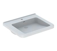 Geberit Renova Nr. 1 Comfort, lavabo encastré, 650x550 mm, avec percement pour robinetterie, avec trop-plein, blanc, 128665000, Couleur: Blanc