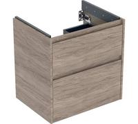 Geberit Renova Plan armoire sous lavabo, avec deux tiroirs, 59,5x60,6x44,6cm, 504027JR1, Couleur: Noyer hickory / mÃ©lamine structure bois - CM