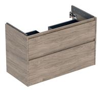 Geberit Armoire sous lavabo Renova Plan 504032JR1 - 2 tiroirs, 94,8×60,6×44,6 cm, Noyer hickory