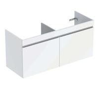 Geberit Meuble sous-vasque double Renova Plan 122,6x60,6x44,6 cm 2 tiroirs blanc laqué brillant