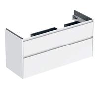 Geberit Armoire sous lavabo double Renova Plan 2 tiroirs 124,5×60,6×44,6 cm Blanc vernis satiné