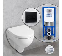 Geberit Renova Plan Compact Pack complet cuvette suspendue et bâti-support neeos,, 203245600+16601BM#SET,