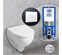 Geberit Renova Plan Compact Pack complet cuvette suspendue et bâti-support neeos,, 203245600+16601WH#SET,