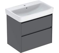 Geberit Ensemble lavabo Renova Plan 504037JK1, 2 tiroirs, 75×69,7×44,6 cm, lave laqué satiné - CM