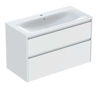 Geberit Ensemble lavabo Renova Plan 504.041.00.8 – Meuble 2 tiroirs – Lavabo blanc KeraTect