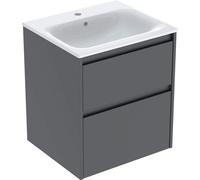 Geberit Meuble sous-vasque Renova Plan 504038JK1 – 2 tiroirs, lavabo blanc, 55×62,1×48 cm