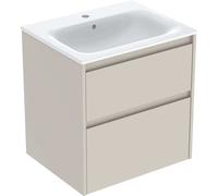 Geberit Ensemble lavabo Renova Plan 504039DB1 bord étroit 2 tiroirs 60×62,1×48 cm blanc/gris sable